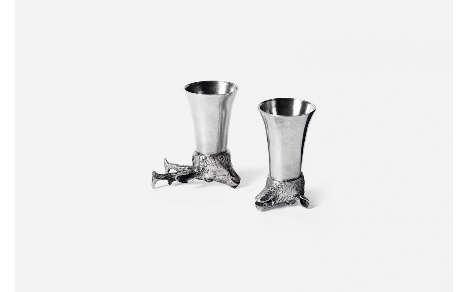 Pewter Glass Deer Wild Boar